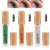 Mascara à paillettes, 3 couleurs de mascara à paillettes, vert/or/argent, volume multicolore, imperméable et durable, mascara