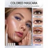 Mascara Couleur Set, 4 Couleurs Waterproof Noir et Braun Bourgogne et Bleu, Mascara Volume et Longueur Durée Volume Durable E...