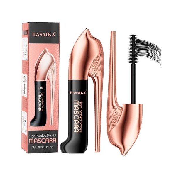 HASAIKA® Mascara Volume, Mascara de maquillage épais à double effet, longue durée, anti-bavures, allongeant et recourbant 6 