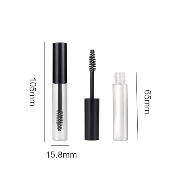 Lot de 3 tubes vides de 10 ml pour mascara et gloss à lèvres avec inserts en caoutchouc et entonnoirs pour crème à cils - Kit