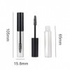 Lot de 3 tubes vides de 10 ml pour mascara et gloss à lèvres avec inserts en caoutchouc et entonnoirs pour crème à cils - Kit