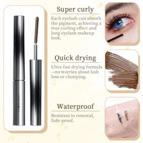 LAKPYN Curling Eyelash Iron Mascara Natural Thickening Lengthening Long Lasting Bristleless Mascara,Non-Clumping,Smudge Proof