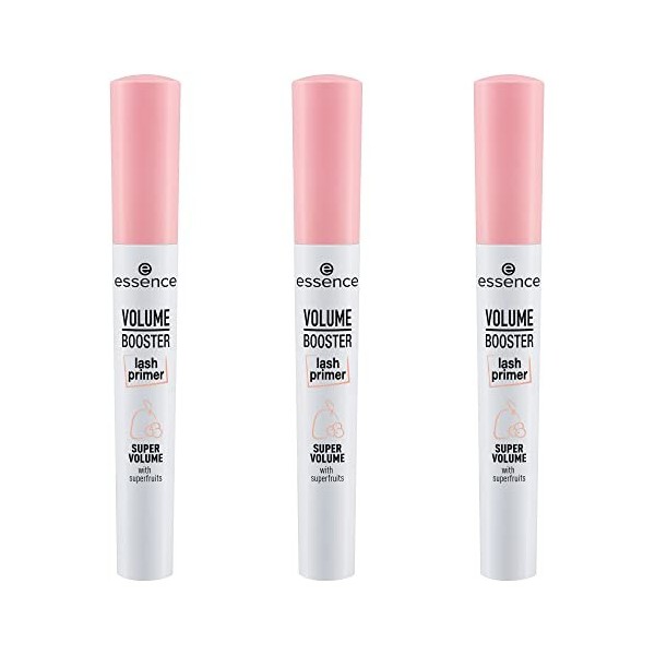 essence VOLUME BOOSTER lash primer, mascara, blanc, volumateur, apprêt, avec huiles, végétalien, sans microplastiques, lot de