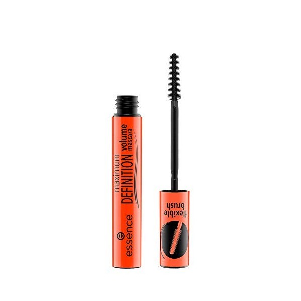 essence maximum DEFINITION mascara, Wimperntusche, mit flexiblem Pinsel, Nr. 01, schwarz, definierend, verlängernd, volumenge