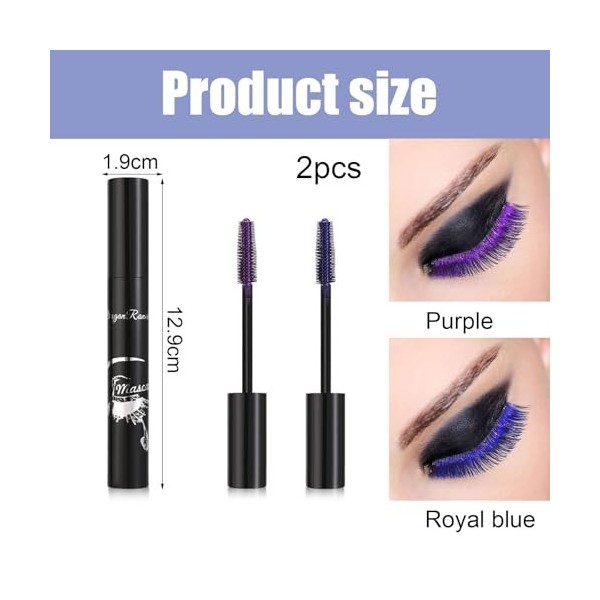 JCUGSBS 5D Silk Fiber Mascara Waterproof Long, Mascara Volume Noir Intense, Mascara volume et longueur, Convient aux Yeux Sen