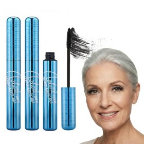 Lot de 2 mascaras pour femmes âgées, mascara, imperméable, noir, pour plus de volume et de longueur, cils clairs, longue duré