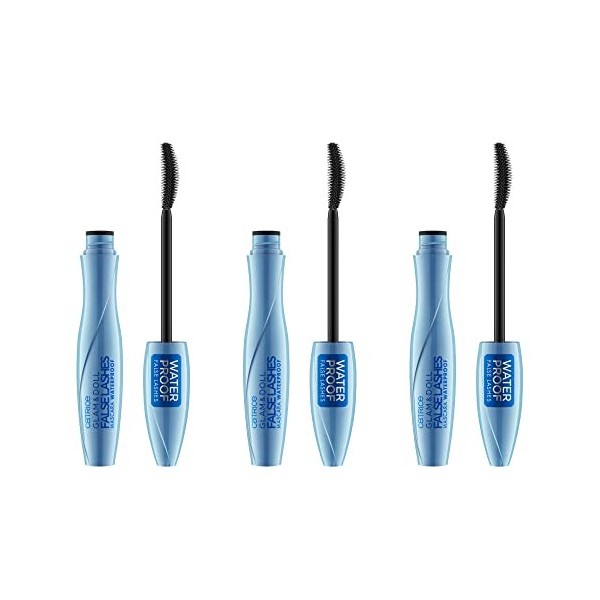 Catrice Mascara Glam & Doll False Lashes Waterproof, n° 010, noir, longue tenue, volumateur, vegan, waterproof, sans micropla...