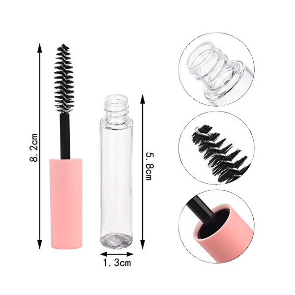 AOVNA Lot de 6 tubes de mascara vides portables avec baguette à cils pour bricolage, voyage, voyage daffaires