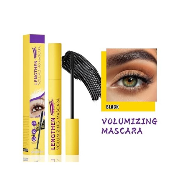 Bubble Mascara Waterproof Noir/Marron Colossal Mascara Cils Maquillage Longue Durée, Créer Un Look Naturel Noir + Marron Mas...