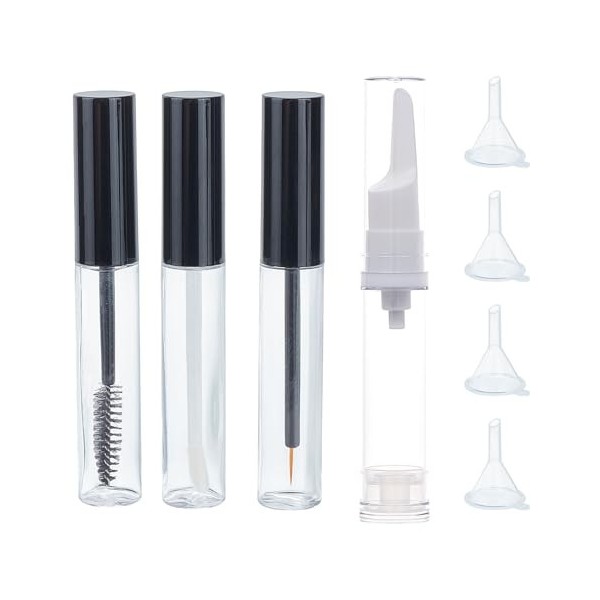 Tube et Baguette de Mascara Vides NICENEEDED 10 ML, Tube de Brillant à Lèvres pour Eye-Liner et Cils, Conteneur de Mascara Re