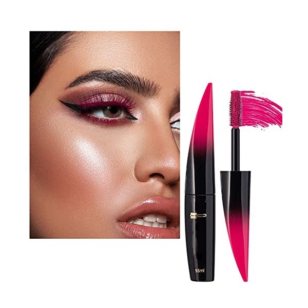 Mascara de cils en fibre de soie 4D mascara imperméable naturel -taches allongeant et long épais Argent Colloïdal Gel Hot Pi ...