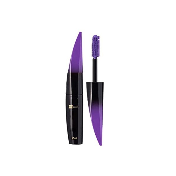 Mascara de cils en fibre de soie 4D mascara imperméable naturel -taches allongeant et long épais Argent Colloïdal Gel Purple ...