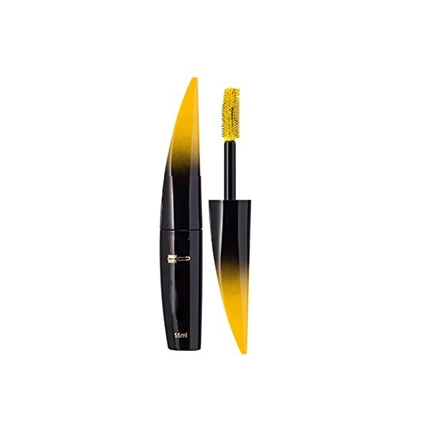 Mascara de cils en fibre de soie 4D mascara imperméable naturel -taches allongeant et long épais Argent Colloïdal Gel Yellow