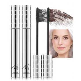 Mascara Waterproof pour les Femmes Agées aux Cils Clairsemés, 2Pcs Hypoallergénique Mascara Noir Marron Allongéet Volumisant,...