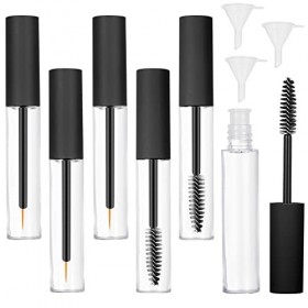 ALTcompluser Lot de 6 tubes de mascara vides, rechargeables, 10 ml, avec baguette à cils et entonnoir en caoutchouc, pour la 