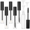 ALTcompluser Lot de 6 tubes de mascara vides, rechargeables, 10 ml, avec baguette à cils et entonnoir en caoutchouc, pour la 