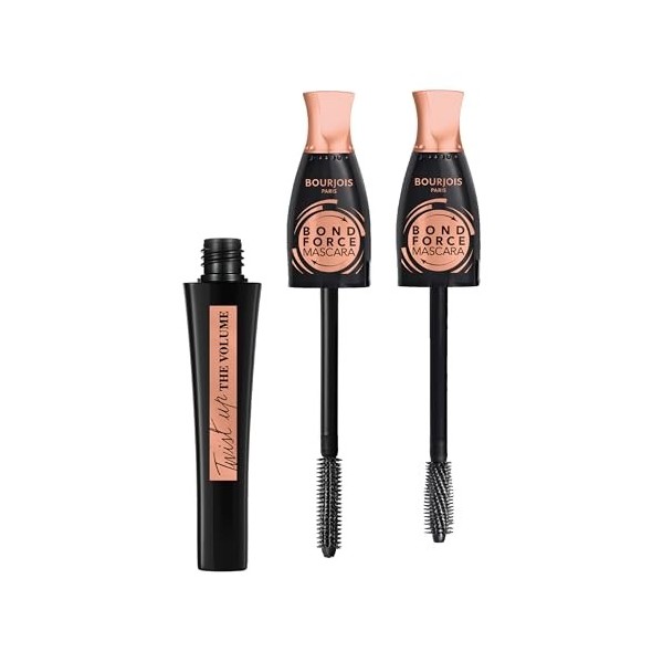 Bourjois Twist Up The Volume Bond Force, Noir, Mascara, Apporte instantanément volume et longueur, Cils plus épais et plus fo