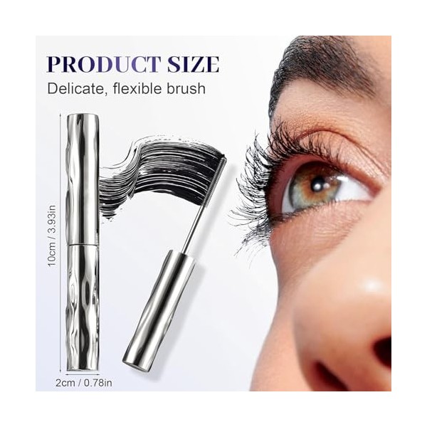 Mascara Waterproof Long, Mascara Noir Intense, Imperméable à leau longue durée Naturellement maquillage, Fast Dry False Lash