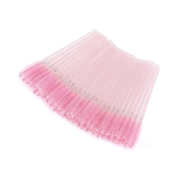Lot de 100 brosses à cils jetables pliables en cristal pour extensions de cils, contour des sourcils et maquillage noir cris ...