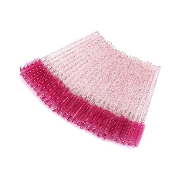 Lot de 100 brosses à cils jetables pliables en cristal pour extensions de cils, contour des sourcils et maquillage noir cris ...