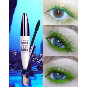 Lot de 2 mascaras télescopiques 5D vert rouge pour les yeux, imperméable, anti-salissures, longue tenue, mascara volumineux q