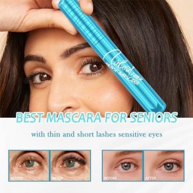 Mascara pour femmes âgées de plus de 60 ans avec des cils clairsemés, résistant aux taches, imperméable et durable, mascara n