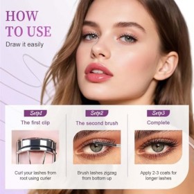 Ironeye Mascara Brosse métallique sans poils pour cils naturels Volume & longueur Effet bouclé 3D Imperméable et durable