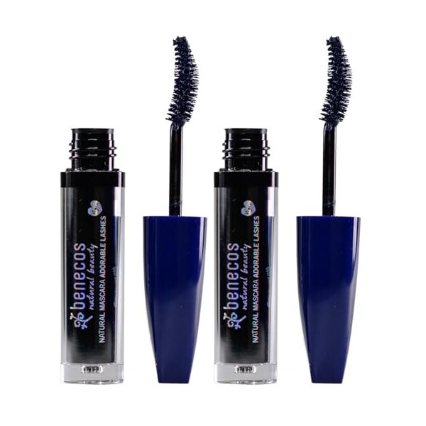 Benecos - Cosmétiques Naturels - Mascara - Cils Adorables - sans Parfum - Végétalien - Océan Profond Lot de 2 Mascara