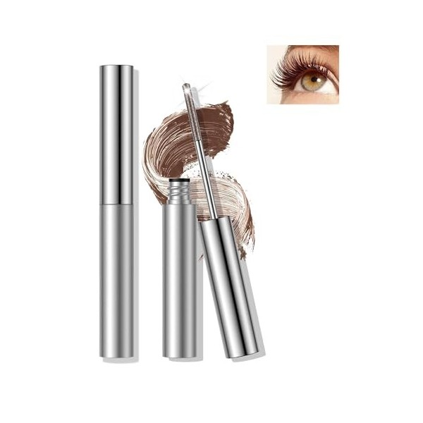 Iron Metal Mascara Waterproof, Noir Longue Durée 3D Curling Effet, Washable Wand Mascara Volume et Longueur, Résistant aux Ta