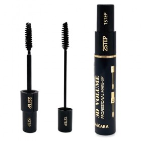 Mascara 2 en 1 Définition et Volume avec Double Brosse Extensible et Volumisant Noir Intense Formule Imperméable Professionne