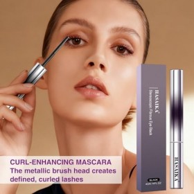 HASAIKA® Mascara métallique, Mascara Volume de maquillage épais à double effet, longue durée, anti-bavures, allongeant et rec