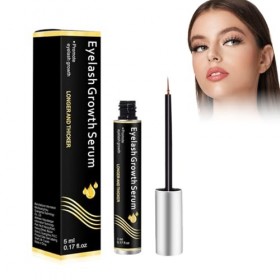 Sérum Nutrissant pour Cils, Lotion de Soin pour Cils, Amplificateur de Cils Volumineux & recourbés, Stimule la Pousse des Cil