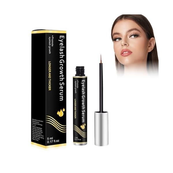 Sérum Nutrissant pour Cils, Lotion de Soin pour Cils, Amplificateur de Cils Volumineux & recourbés, Stimule la Pousse des Cil
