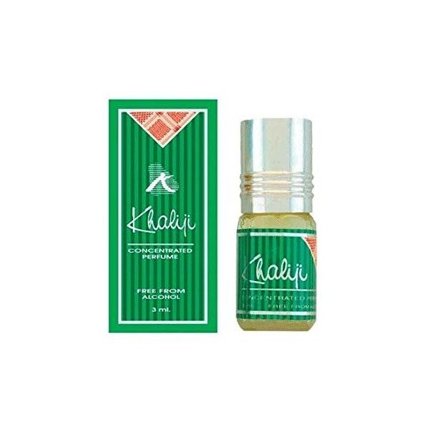 Huile Parfumée KHALIJI 3 ml, Oud Arabe 100% Huile Sans Alcool Musc Halal Pour Homme et Femme Attar Longue Durée, Flacon Roll-