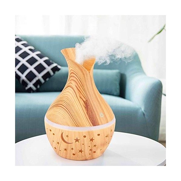 Humidificateur de diffuseur darôme de Vase à Grain de bois rétro 300 ml-diffuseur dhuiles essentielles aromatiques humidifi