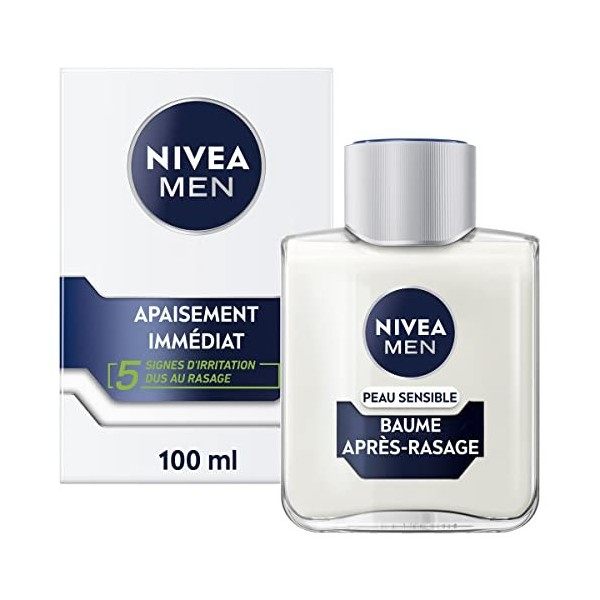 NIVEA MEN Peau Sensible Baume Après-Rasage 1 x 100 ml , Soin Après-Rasage enrichi en Camomille & Hamamélis, Soin visage pour