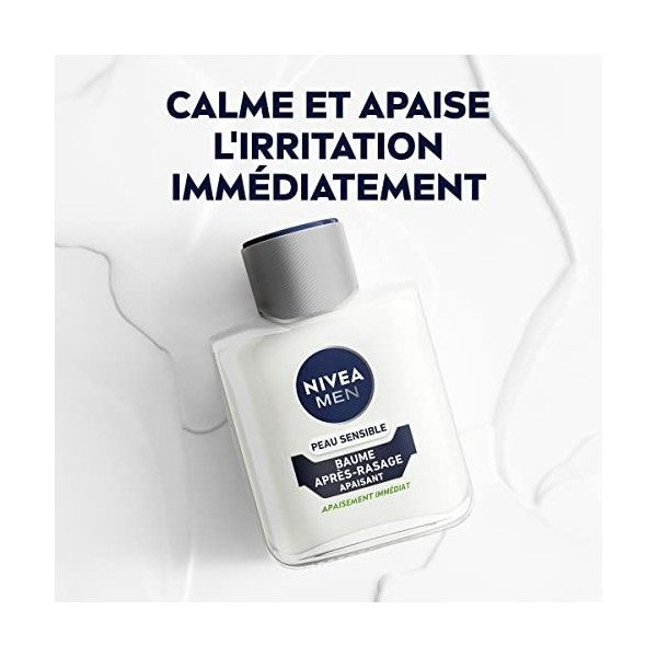 NIVEA MEN Peau Sensible Baume Après-Rasage 1 x 100 ml , Soin Après-Rasage enrichi en Camomille & Hamamélis, Soin visage pour