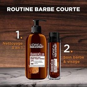 LOréal Men Expert BarberClub - Coffret Routine Entretien de la Barbe pour Homme 1x Soin Barbe Courte, 1x Nettoyant 3-en-1 Ba