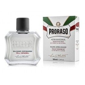 Proraso Baume après-rasage pour peaux sensibles, 100 ml, Baume à barbe à lavoine et au thé vert, Apaise et protège la peau, 