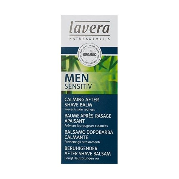 lavera Men Sensitiv Baume après-rasage apaisant - bambou bio et de laloe vera bio - Prévient les rougeurs de la peau & apais