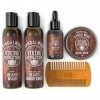 Kit Barbe Homme - Adoucit, Hydrate & Soulage les Démangeaisons - Contient Après Shampoing & Shampoing Barbe, Peigne Barbe, Ba