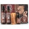 Kit Barbe Homme - Adoucit, Hydrate & Soulage les Démangeaisons - Contient Après Shampoing & Shampoing Barbe, Peigne Barbe, Ba