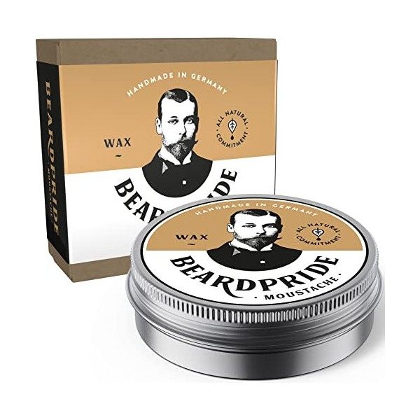 BEARDPRIDE Cire à barbe pour hommes - Traditionnelle - La cire originale pour moustaches - Cire pour barbe à base de cire da