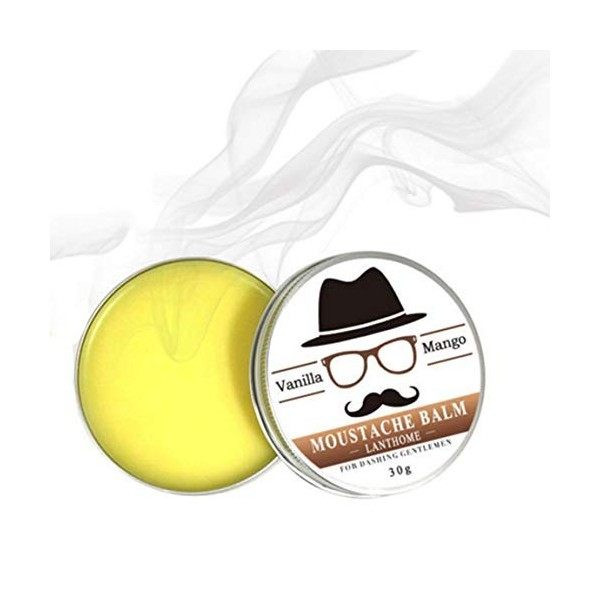 SeniorMar-UK À la Mode 100% Naturel Bio Style Barbe Cire Tonique Moustache baume Cire dabeille hydratante Vanille Mangue par