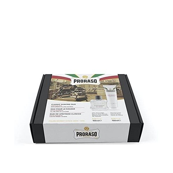 Proraso - Coffret Duo - Crème à raser & Baume après-rasage pour Peaux Sensibles