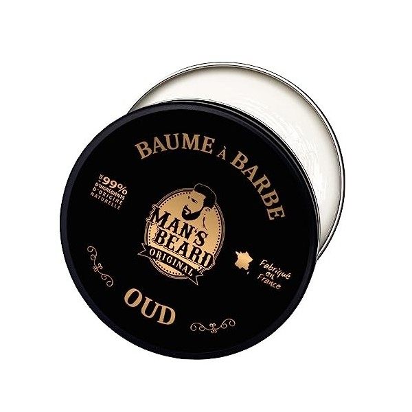 mans beard - baume de barbe oud - Contenance : 90 ml - 100% Fabriqué en France - Ingrédients dorigine naturelle