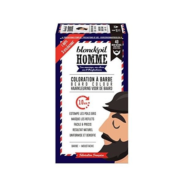 Blondépil Homme Coloration A Barbe Blond Naturel Barbe/Moustache Kit 3 Utilisations Lot de 2