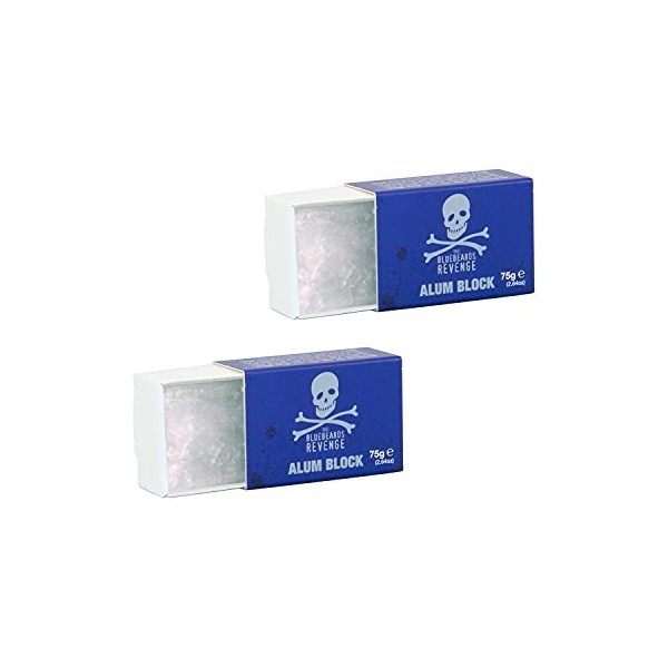 The Bluebeards Revenge, Alum Block, After Shave Styptic Treatment To Soothe Skin and Stems Bleeding, Duo Pack