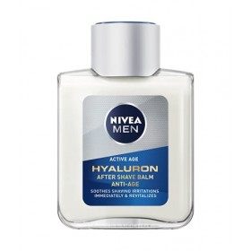NIVEA MEN Hyaluron Bálsamo After Shave Antiedad con Ácido Hialurónico 1 x 100 ml , bálsamo hidratante para calmar la piel tr