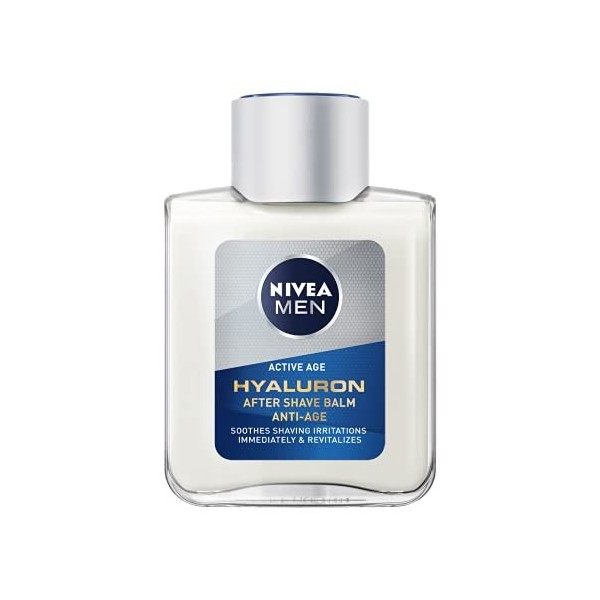 NIVEA MEN Hyaluron Bálsamo After Shave Antiedad con Ácido Hialurónico 1 x 100 ml , bálsamo hidratante para calmar la piel tr